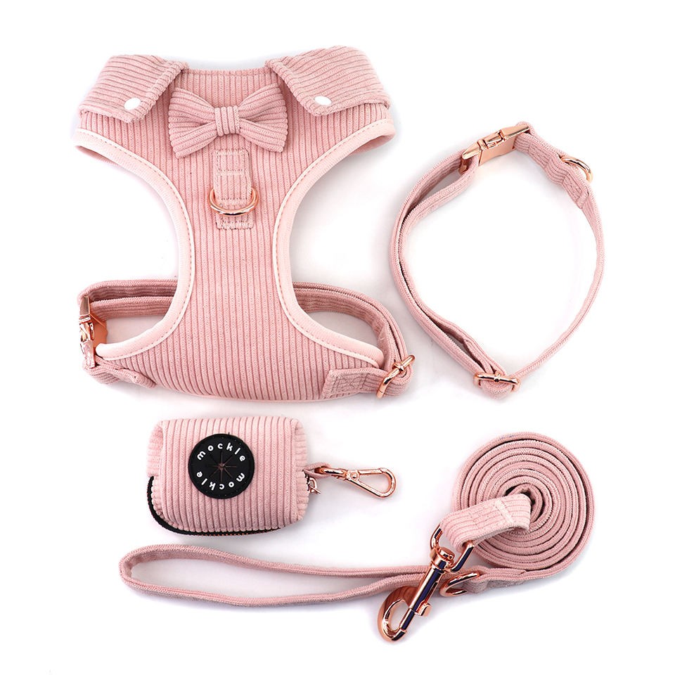 pink senseational dog harness set